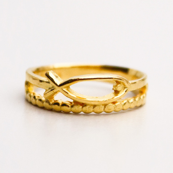 뷰띵 24K 순금 3.75g 물고기 볼 두줄반지