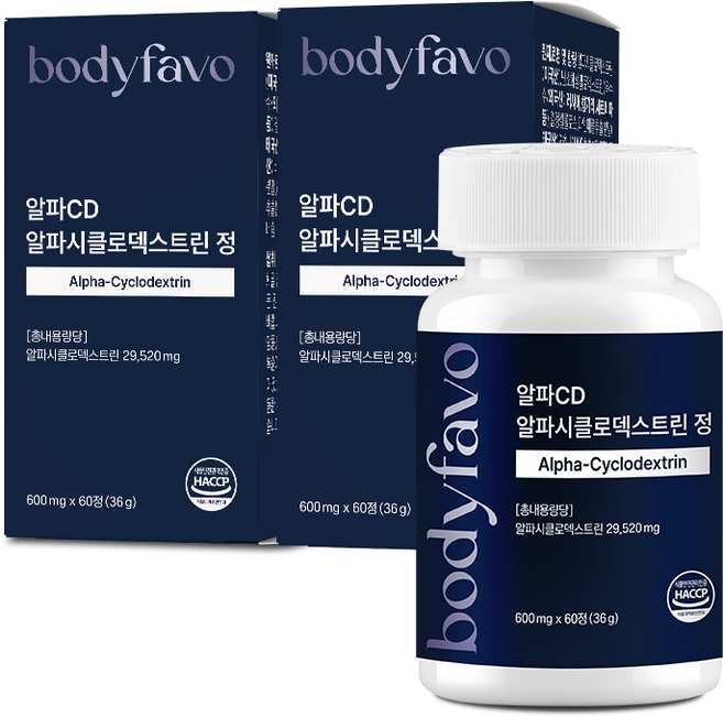 바디페이보 알파CD 알파시클로덱스트린 정 식약처인증 HACCP, 2개, 60정