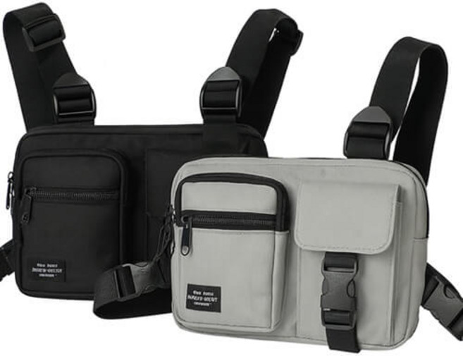 투케바이크 오토바이 배달대행 수납 조끼 가방, 그레이