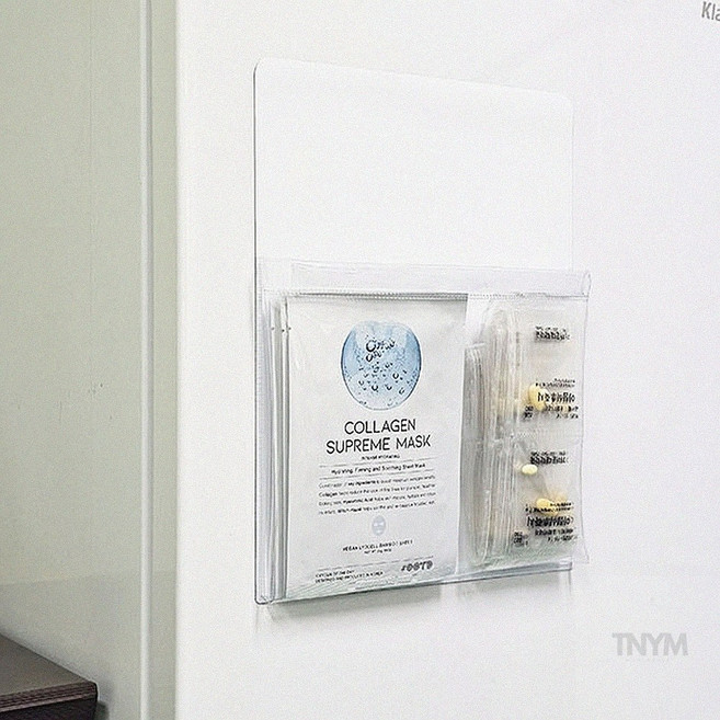 리우미 냉장고 부착식 투명 수납함 24x30cm 자석선반