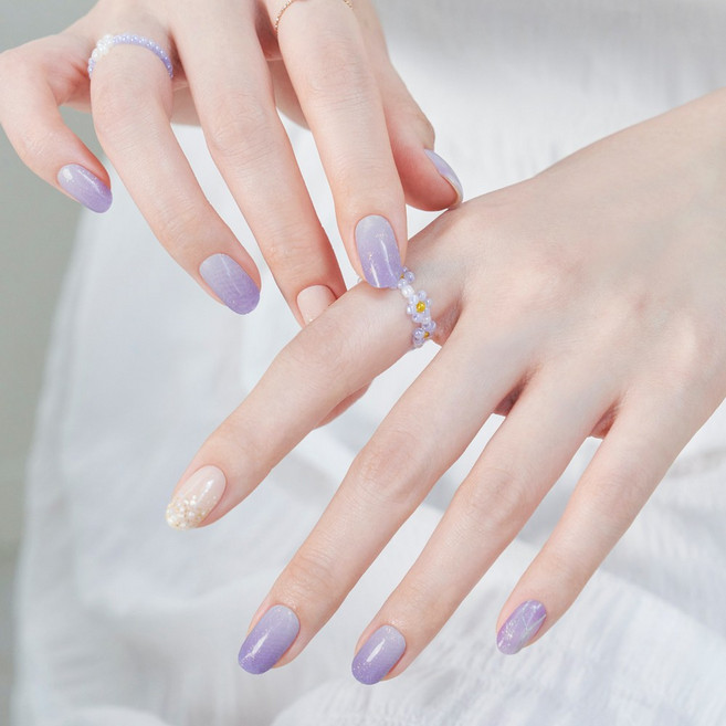 더포바 초밀착 램프 필요없는 프리미엄 젤 네일 스트립(오리지널/컬러체인지) 1세트 32P, 은하수, 1개