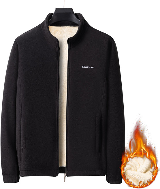 남성 베이직 이중보열 플리스 자켓 점퍼 양털 후리스 집업 빅사이즈 Sevenmoon