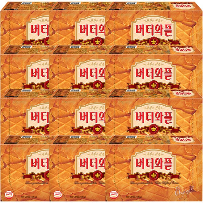 크라운제과 버터와플, 237g, 12개