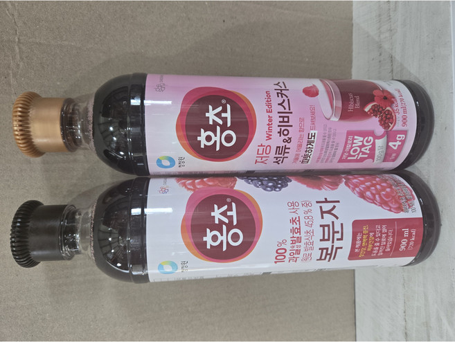 홍초 저당 석류&히비스커스 900ml+ 홍초 복분자 900ml, 1세트, 1.8L