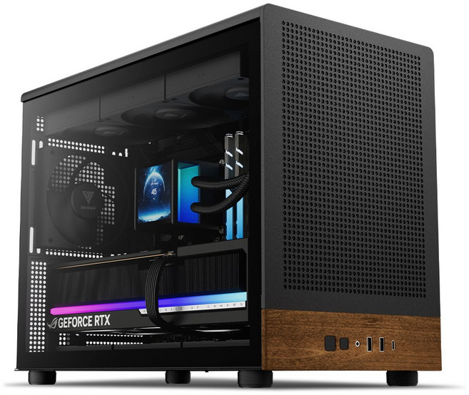 GAMDIAS ATHENA M4M 우드 컴퓨터케이스 (미니타워/강화유리), 1개, 단일모델