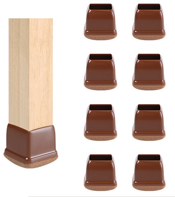 미니플 5세대 밤톨이 슬라이딩 의자 발커버 브라운, 1세트