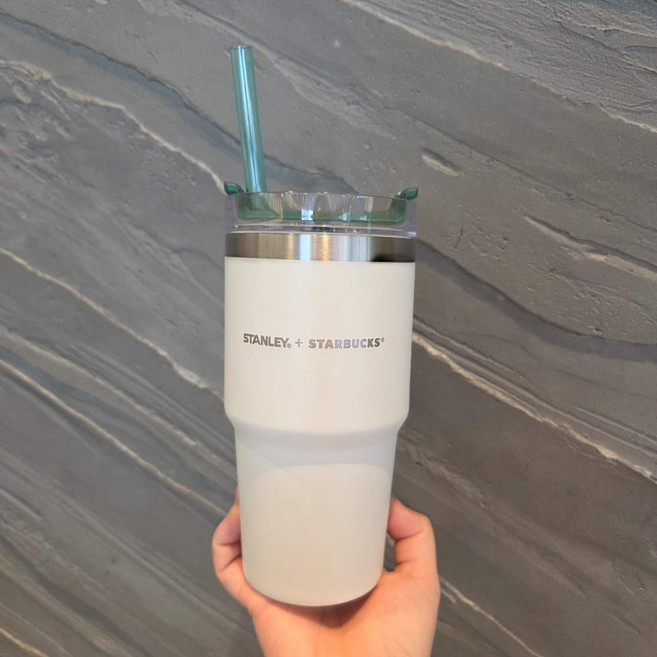 스타벅스 SS 스탠리 크림 켄처 텀블러 591ml 쇼핑백 세트, 1개