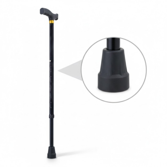 이온느 어르신 등산 외발 지팡이 고무패킹, 1개, 검은색