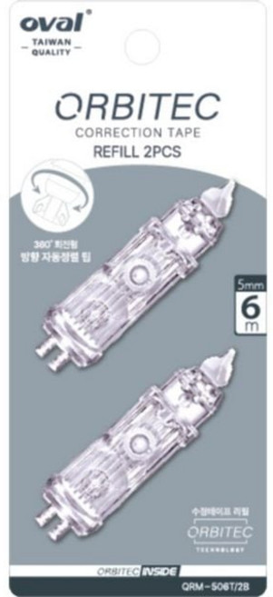 OVAL 수정테이프 리필 2개입 5mmX6M han895jq, 본상품, 상세페이지 참조, 1개