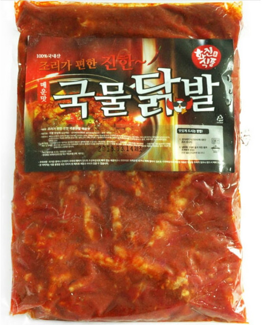 화진 매운 불 국물 닭발 뼈있는 닭발 뼈닭발 900g, 매운맛, 1개