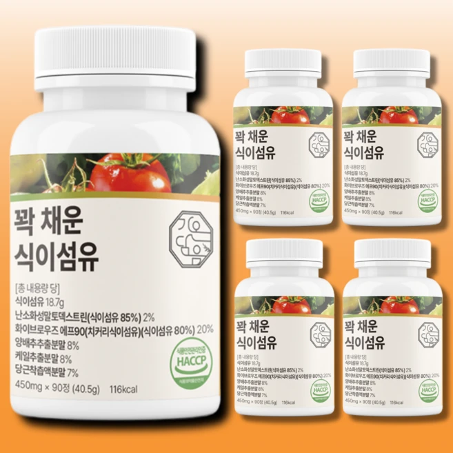 3개월분 꽉 채운 식이섬유 정 18.7g, 5개, 90정 - 쿠팡