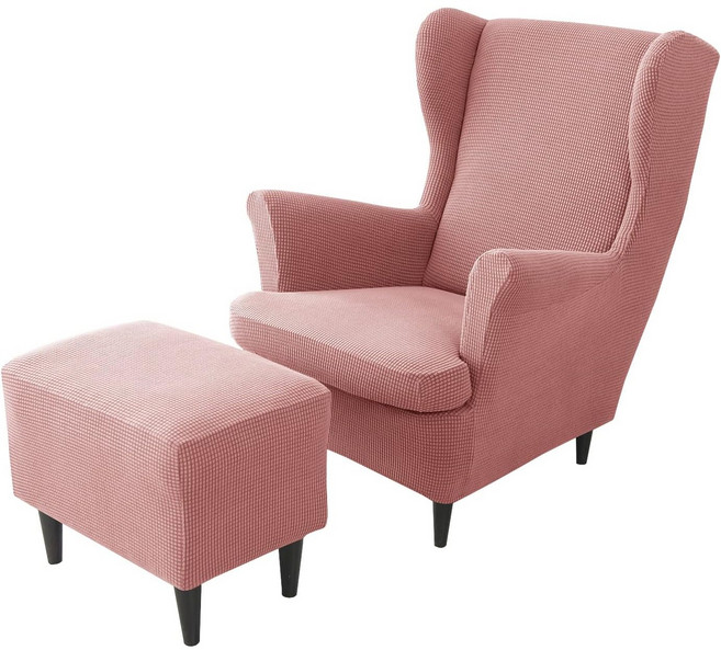 코코부 이케아 스트란드몬 호환 쇼파커버 윙체어 풋스툴 슬립커버 세트, C_핑크, 1개