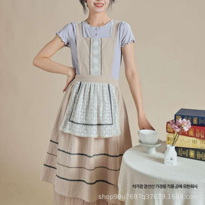 하이디 코스튬 의상 알프스 풀세트 원피스 촬영 드레스 소녀 졸업사진 컨셉 코스프레, 1개, 면 베이지