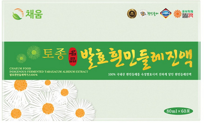 채움웰 토종 발효 흰민들레진액 흰민들레즙, 80ml, 60개