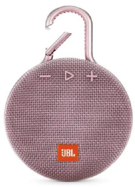 JBL 클립 3 블랙 방수 내구성 및 휴대용 블루투스 스피커 최대 10시간 스피커폰 무선 스트리밍, 분홍색