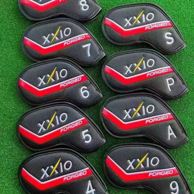 XXIO 高爾夫鐵桿頭套 男女款保護套, 1個, XX10黑紅9個裝磁吸閉合款
