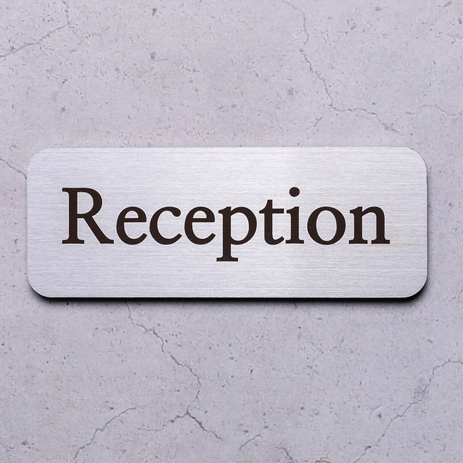 금속 미니 도어사인 주문제작 명패 부착형 사무실 표지판 문패, 실버