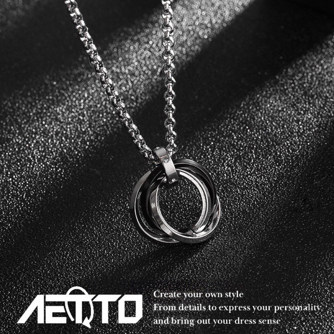 AETTO 三環項鍊 精緻百搭款 韓系項鍊 男女皆宜