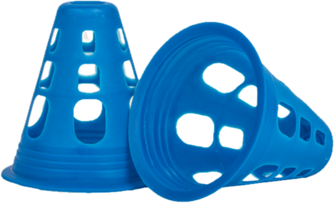 迷你三角錐 7.5-8cm 運動訓練錐 平衡車 直排輪 滑板 溜冰 腳踏車 防風款, 藍色,防風款