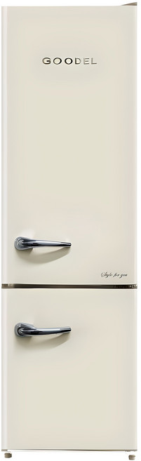 [GOODEL] 구델 간냉식 소형 미니 레트로 냉장고 RGC24CNA 235L 방문설치 아이보리(크림) 성에없음 인테리어 원룸