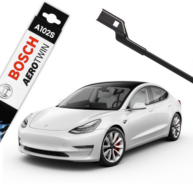 테슬라 모델3 (2016.09 이후) 보쉬 에어로트윈 와이퍼세트 650/475mm A102S