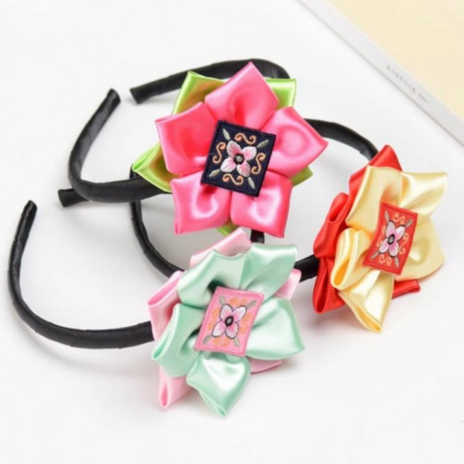 국산 여아 한복 머리띠 배씨 헤어밴드 머리장식