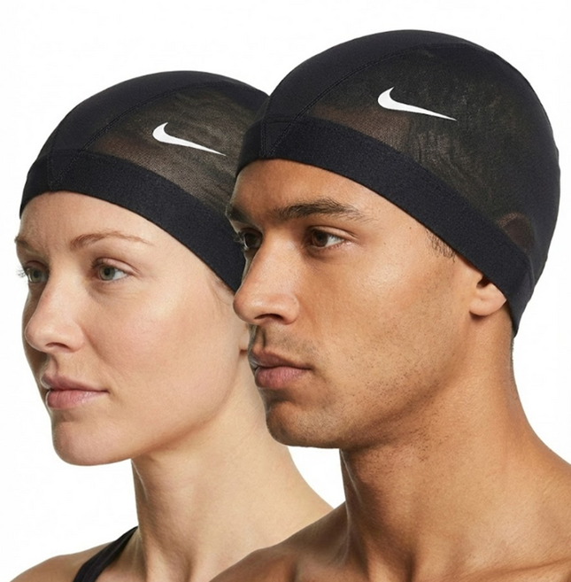 나이키 시원한 메쉬 메시 수모 수영모자 남자 여자, 1개, 블랙