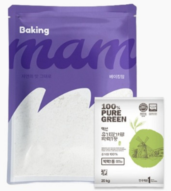 맥선 유기농밀가루 박력1등T 소분, 1kg, 1kg, 1개