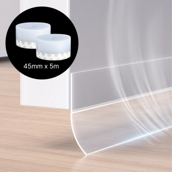 도르나솔 실리콘 문풍지 틈새 차단 테이프 45mm x 5m, 2개