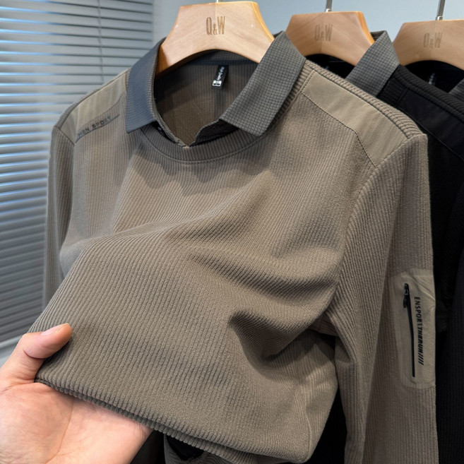 메인워크 남성 터틀넥 폴로넥 티셔츠 긴팔 맨투맨 봄가을 캐주얼 루즈핏 이너 패션 스판 간절기 카라상의