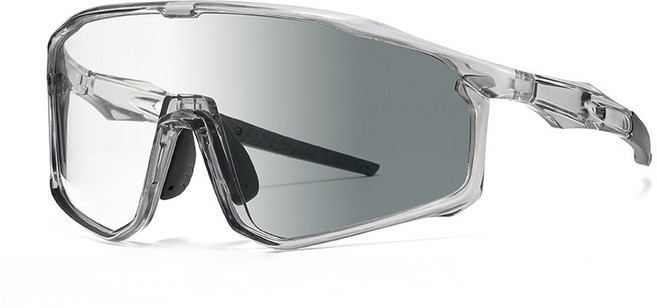 스포츠선글라스 편광 자외선 UV400 차단 방풍 남여공용 아웃도어 라이딩 고글, 그레이 변색 렌즈, 1개