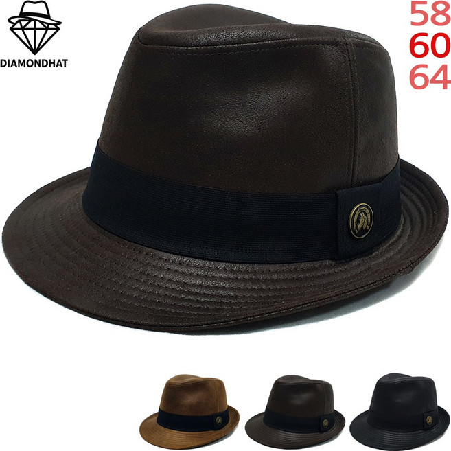 다이아몬드햇 시티헌터 레더 트릴비 페도라 중절모 대두용 신사 모자 남녀공용 데일리 햇-DHAT250820