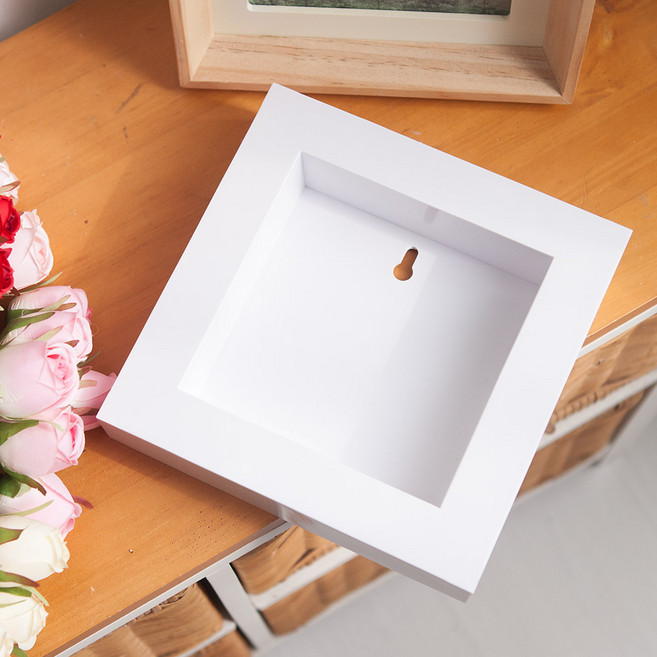 아크릴정사각액자화분 20*4cm 조화 인테리어, 2개, 화이트