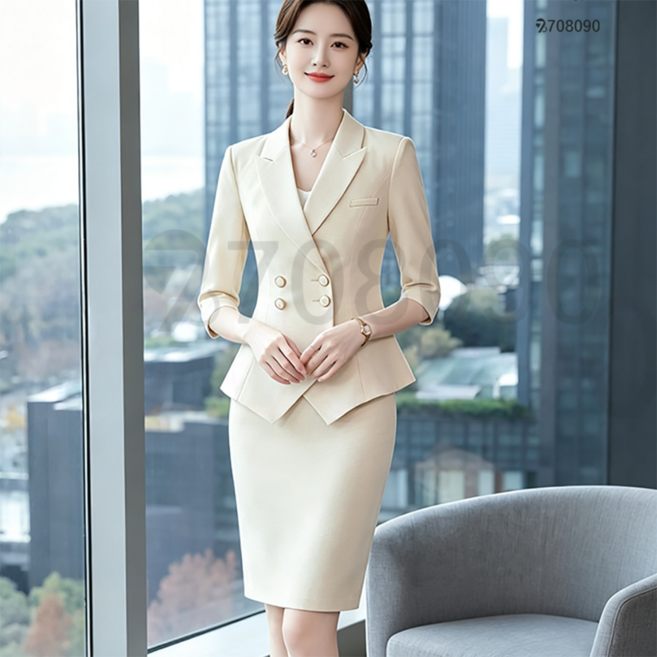 708090 여름 정장 스커트 세트 여성 빅사이즈 투피스