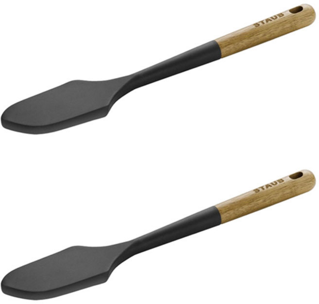 스타우브 조리 스파츌라 30cm, 2개, 우드 + 블랙