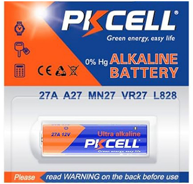 PKCELL 알카라인 건전지 27A 12V 카드포장, 1개