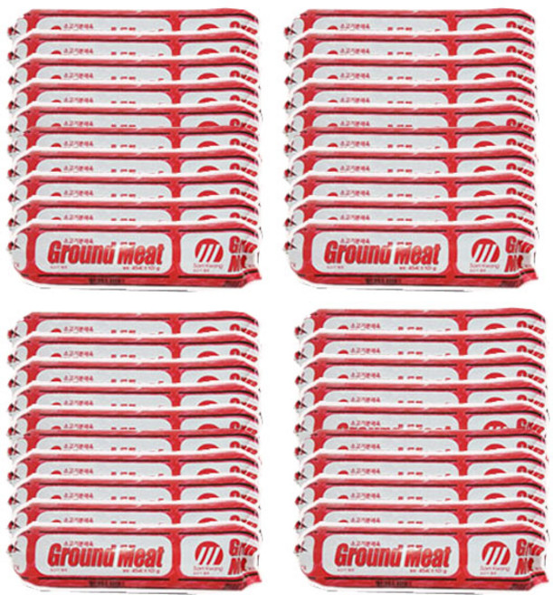 그라운드 미트 소고기 분쇄육 민찌B 부대찌개민찌 다짐육 삼광민찌, 40개, 454g