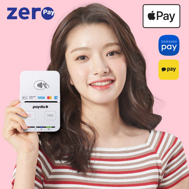 영수증나오는카드단말기 블루투스카드단말기 무선 프린터 이동식 휴대용 카드기, 1개