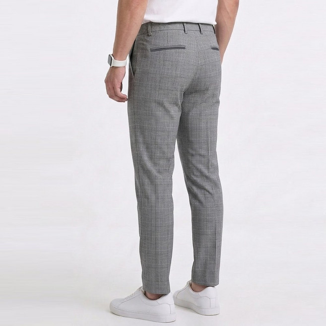 마스터베어 남성 스판 허리밴딩 체크 골프바지 MBV080