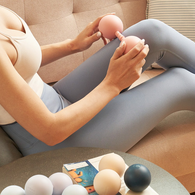 멜킨 웰니스 길이조절 마사지볼 TPE 땅콩 지압 요가볼 스트레칭, 무브먼트네이비, 1개