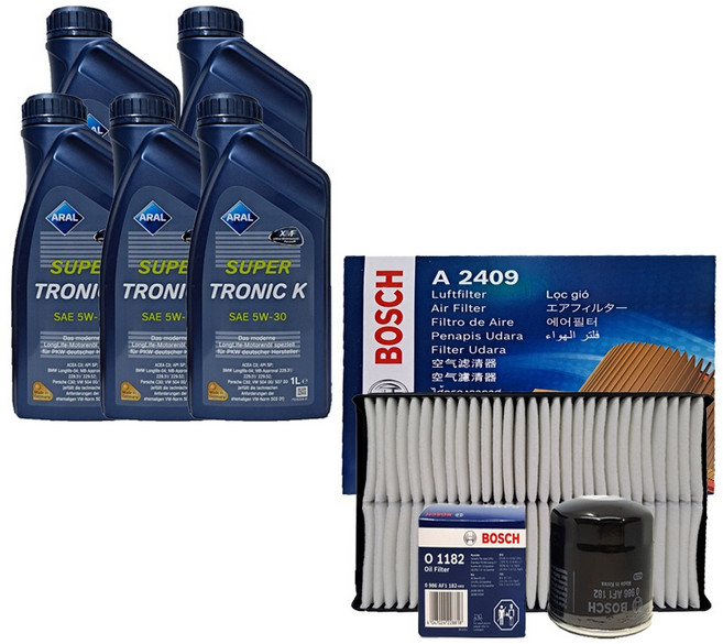 그랜저 HG 2.4 가솔린 수퍼트로닉 K 5W30(5L)SP등급 엔진오일세트, 1개