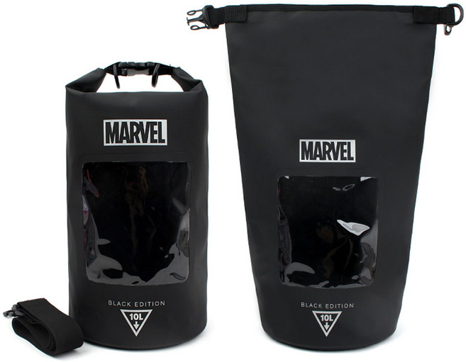 나린키즈 마블 블랙에디션 드라이백 수영가방 10L 유아 아동 남아용 비치백