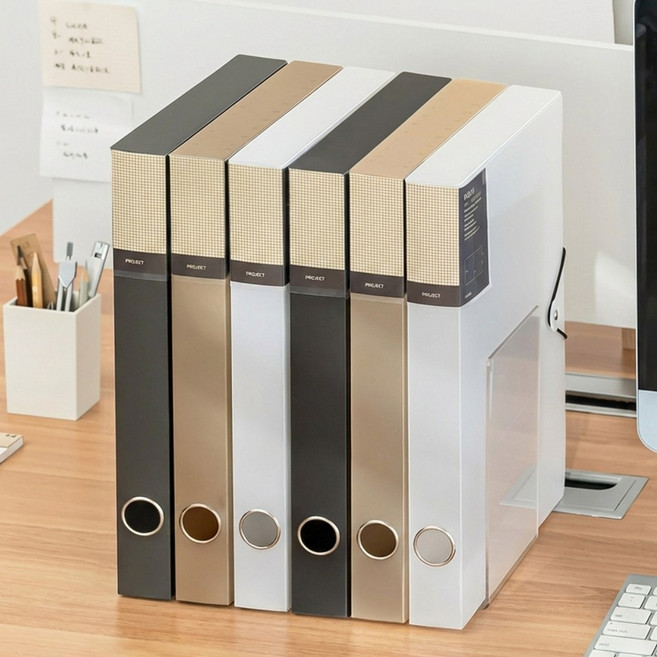 NIVORY 대용량 파일박스 PP박스 파일철 파일케이스 수납, 1개, 커피