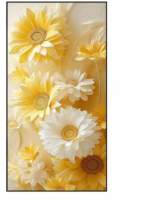 재물운 해바라기 인테리어 보석십자수 DIY키트 (액자불포함) 50x90cm, 옐로우, 1개