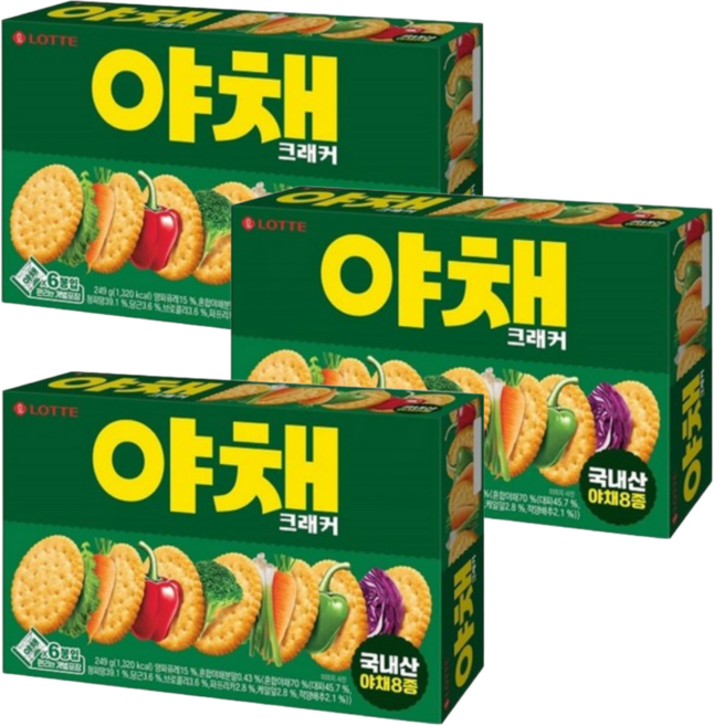 롯데웰푸드 야채래시피, 249g, 3개