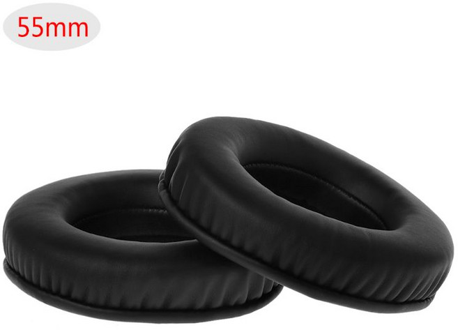 2pcs 유니버설 헤드폰 거품 귀 패드 쿠션 이어 패드 소니 AKG Sennheiser ATH 필립스 헤드폰을위한 소프트 PU 교체, 55mm, C, 1개