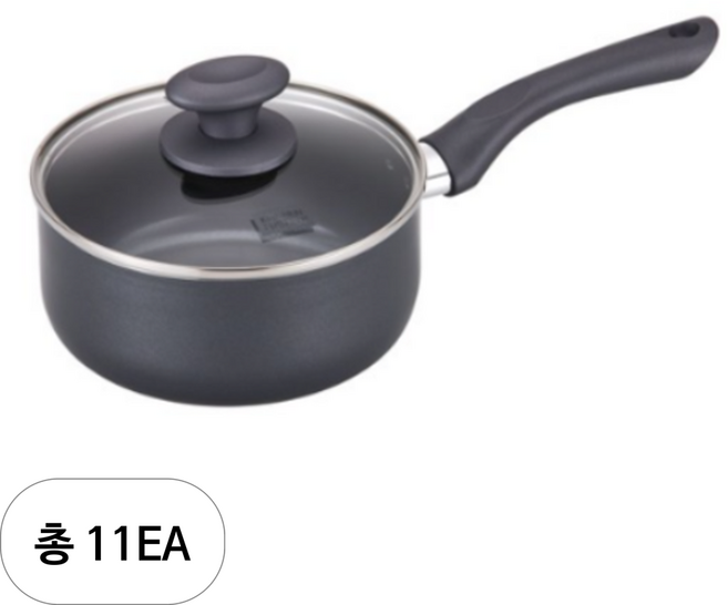 쿠킨 IH인덕션 칼라냄비 편수, 18cm, 혼합색상, 11개