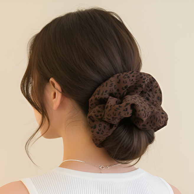 로즈 라로제 레오파드 빅 스크런치 곱창 헤어 밴드