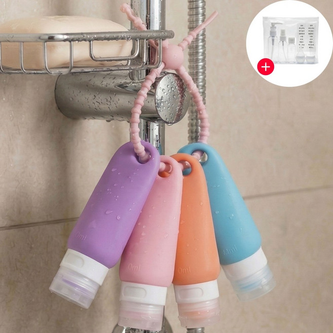 브라이프 올인원 완벽차단 여행용 공병 세트, 1세트, 선셋 핑크