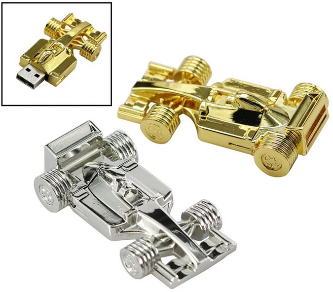 새로운 금속 미니 F1 레이싱 카 Usb 플래시 드라이브 실버 포뮬러 자동차 펜 메모리 스틱 4GB 8GB 16GB 키, 3.8GB  Silver, 1개